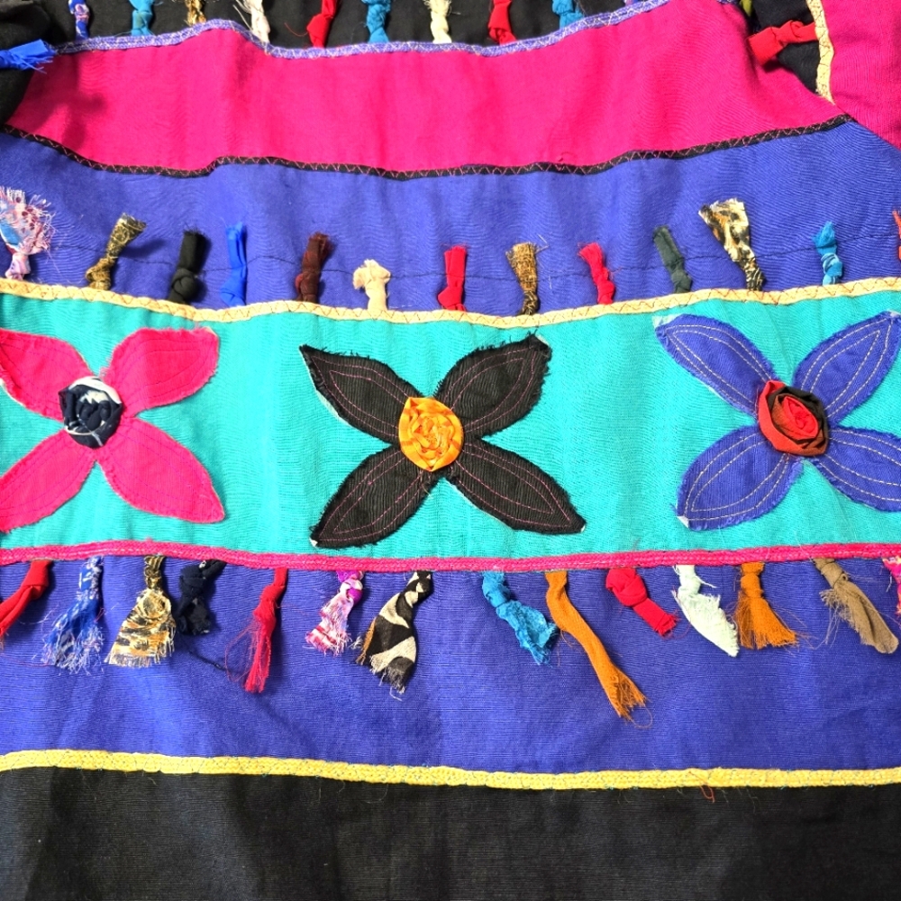VTG Allure Patchwork Art to Wear Artsy Womens Jacket Size L Boho Chic Cottage - Picture 6 of 13